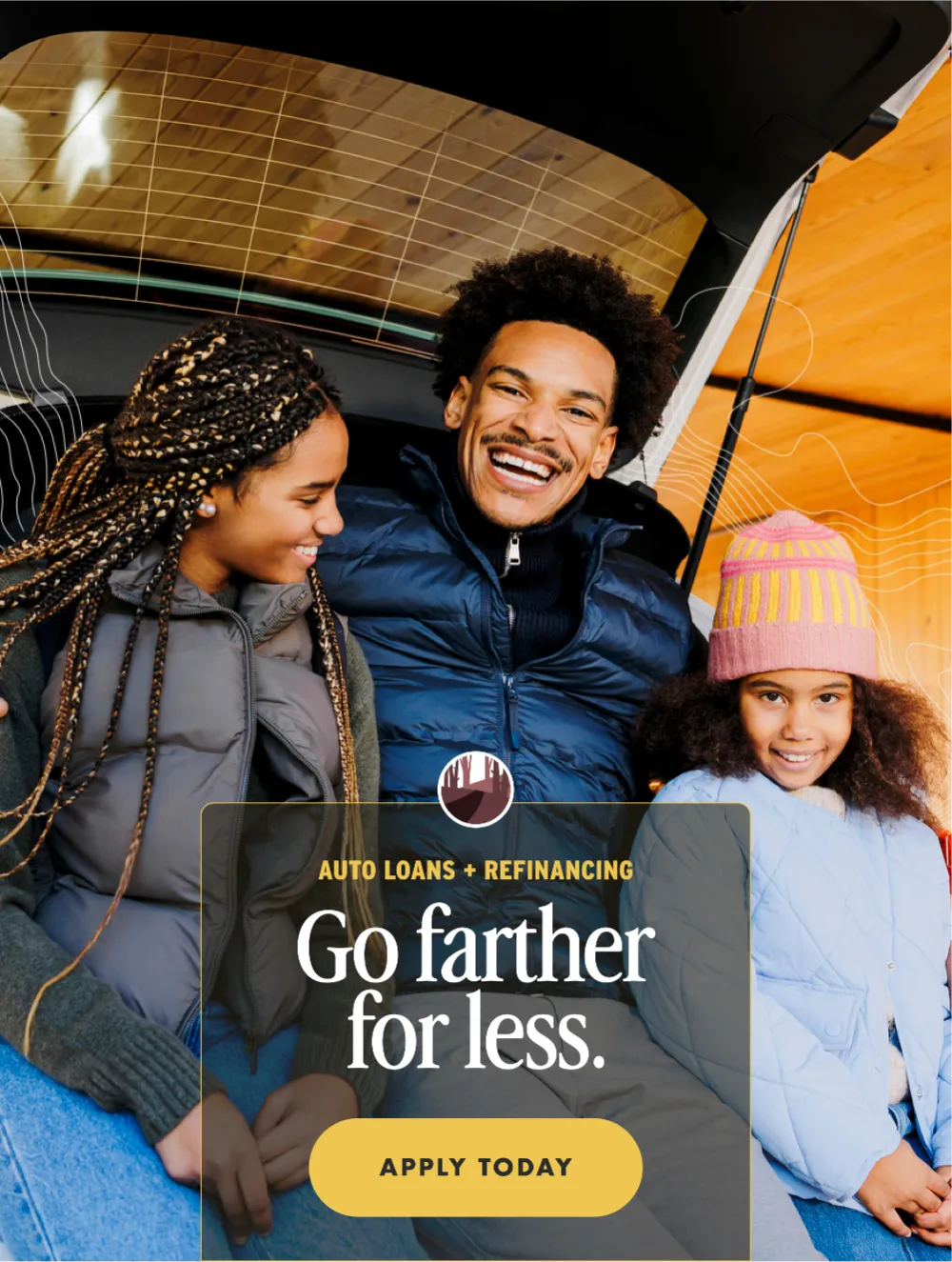Take the road to lower payments. With our low rates and no payments for 90 days, your money works smarter the entire way. APPLY TODAY