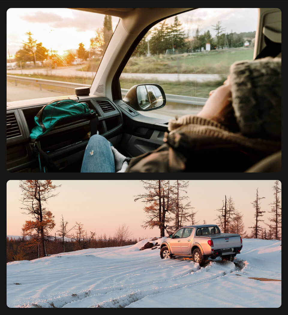woman in car